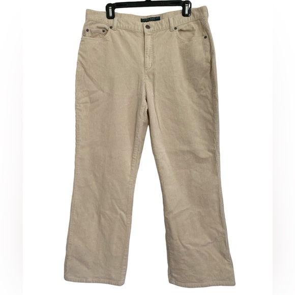Lauren Jeans Co. corduroy cotton casual cream pants 14P - Picture 1 of 12